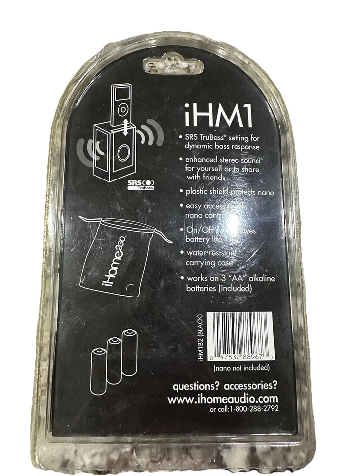iHome 2GO iHM1 Speaker System 4 Nano Stereo Sound RARE Black 2006 US - Image 2 of 4
