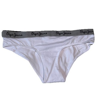 Pepe Jeans Women s Bikini Briefs Soft Cotton M White Stretch Underwear 3PK- NWT