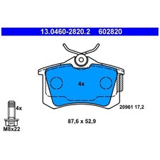 Satz Bremsbeläge Bremsklötze hinten für VW Scirocco 137 3 T-Cross C11 | 43653