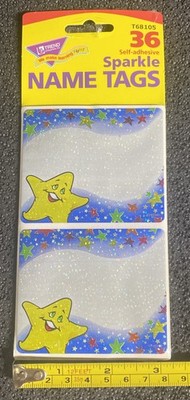 TREND Self-adhesive Sparkle Name Tags, 36 ct 
