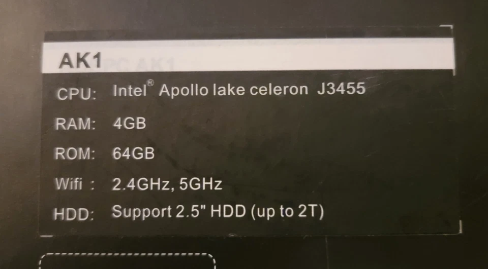 AK1 Mini PC Windows 10 Pro - Micro Desktop PC, 4GB DDR3/64GB eMMC NEVER USED! - Image 4 of 4