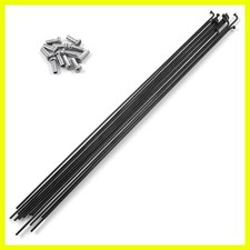 Set of 12 Black Stainless Steel 290mm Bicycle Spokes with Nipples for Repair