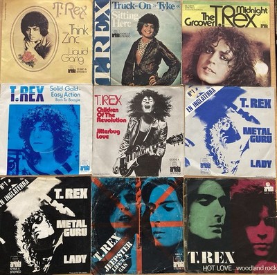 Marc Bolan T.Rex set of 9 original 70 s Singles from Spain