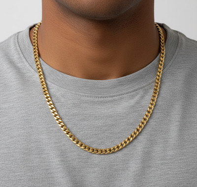 18k Gold Plated 925 Sterling Silver Cuban Curb Chain Necklace  Heavy Version