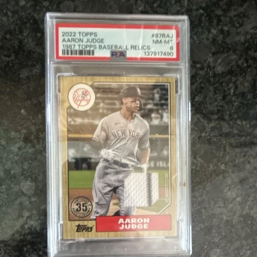 2022 Topps Series 1 1987 Baseball Relics Aaron Judge #87R-AJ Memorabilia PSA 8