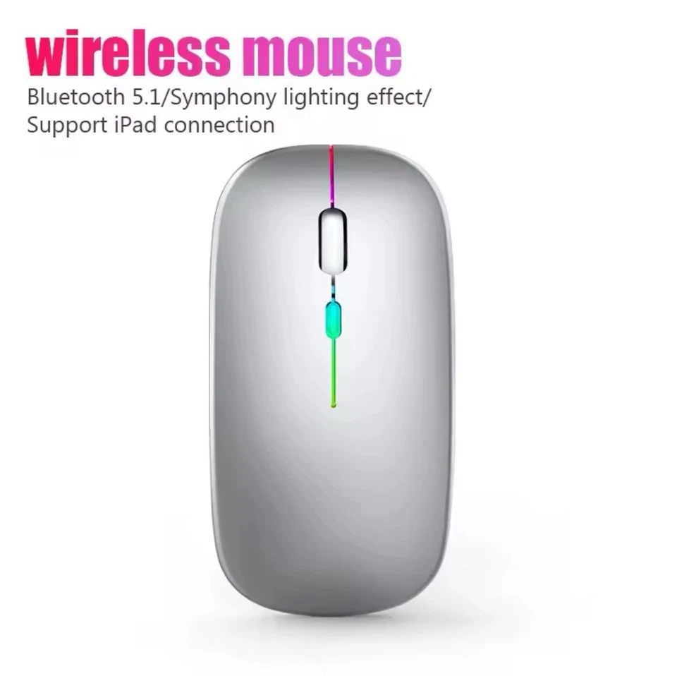 Wireless Mouse RGB Rechargeable Bluetooth Mice Gaming Mouse for Laptop PC - Image 3 of 4