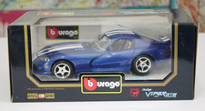 BURAGO 1996 Dodge Viper GTS Coupe Blue & White Stripes Diamonds 1:18 cod. 3030