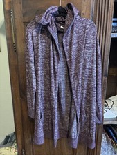Gap Women  s Hooded Long Cardigan Burgandy Size Med