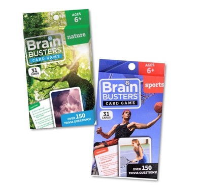 New 2pc Brain Busters Sports & Nature Trivia Card Games