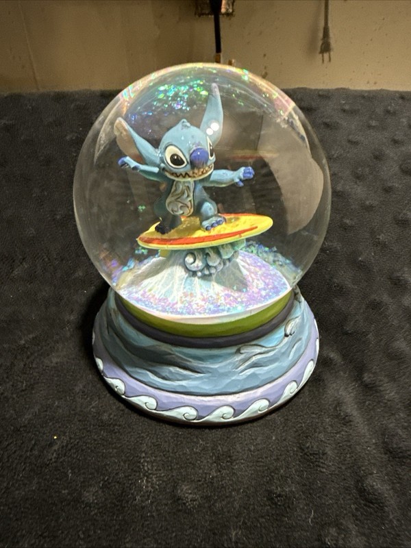 Jim Shore Disney Traditions Stitch Waterball Surfin The Curls