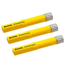 HIGHDRIL 3pcs Dia10mm Diamond Vacuum Brazed Triangular Shank Drill Core Bits