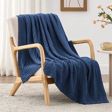 6 Layer 100 Cotton Muslin Blanket, 50"x60" Throw Muslin Blanket for Couch Be...