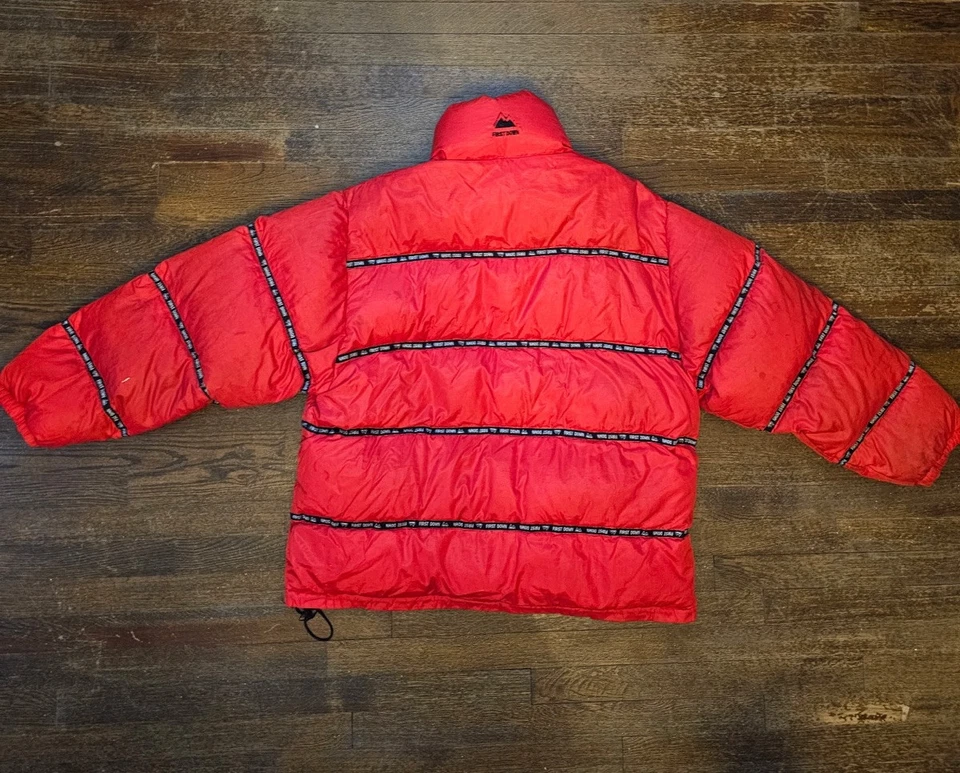 Vintage 90’s Y2K Red First Down Puffer Jacket Mens Sized XL - Image 3 of 4