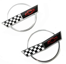 Fits For 84-96 Corvette C4 Flag Front Nose Emblem Plus Gas Fuel Lid Pair Set Fits For 84-96 Corvette C4 Flag Front Nose Emblem Plus Gas Fuel Lid Pair Set