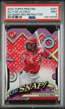 Elly De La Cruz Rookie 2024 Topps Pristine Oh Snap! Red Refractor /5 PSA 9 Reds