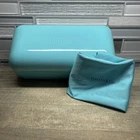 Genuine Tiffany & Co Blue Eyeglass Sunglass Hard Case With Cleaning Cloth