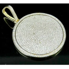 2.30Ct Lab Created Diamond Men's Medallion Pendant Charm 14k Yellow Gold Plated