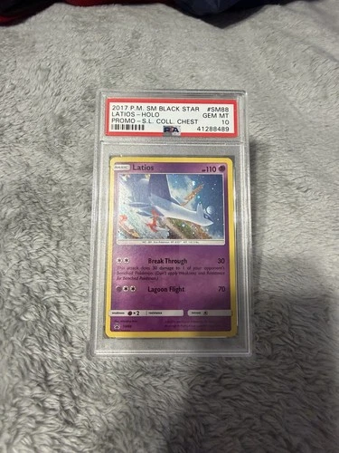 2017 P.M. SM BLACK STAR LATIOS HOLO #SM88 PROMO S.L COLL. CHEST PSA 10 GEM MT