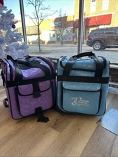 Dream Duffel Purple  Mini Leopard Bag for Dancers with Retractable Hanging Rack