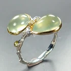 Quality gems Natural Prehnite Ring 925 Sterling Silver Size 9.25 /R464652