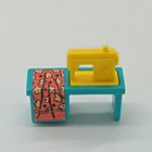 New ListingVintage Fisher Price Little People Turquoise Blue Yellow Sewing Machine w/ Decal