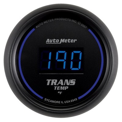 AutoMeter 6949 GAUGE, TRANS TEMP, 2 1/16'', 340?F, DIGITAL, BLACK DIAL W/ BLUE L