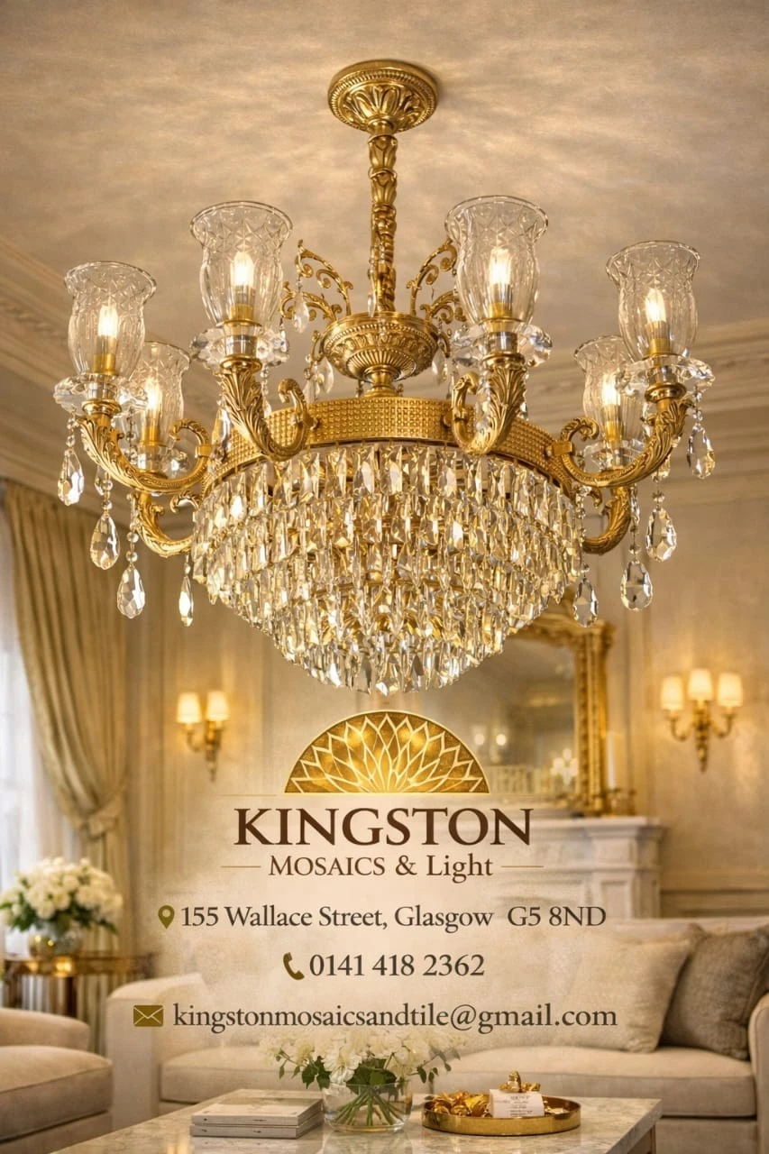 Large Luxury Gold Crystal Chandelier 10-Light Traditional Ceiling Light - Picture 2 of 2