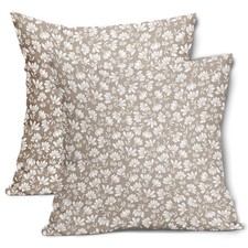 Tan Khaki Beige Daisy Floral Pillow Covers 18X18 Inch Vintage Flowers Decorat...