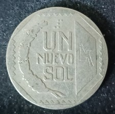1432 Peru 1 Nuevo Sol Coin dated 1992 in Nickel Brass KM#308.1