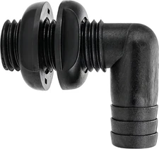 90 Degree Thru Hull Connector Fitting 3/4 inch Boat Plumbing Bilge Pump Black 