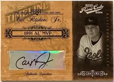 🔥/10🔥2004 Prime Cuts “Century Silver Timeline Auto” (Ripken Jr. - #TL-10) HoF