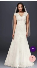 Davids Bridal Wedding Dress Ivory T3299 Sz 12 NWT MSRP 849
