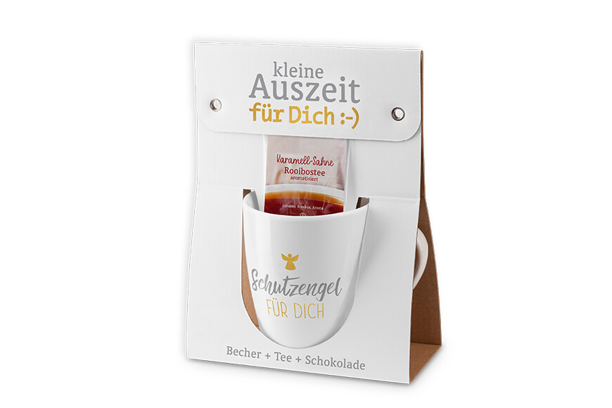 Auszeit für Dich -Becher+Tee+Schokolade - Geschenke für Dich - Schutzengel für D