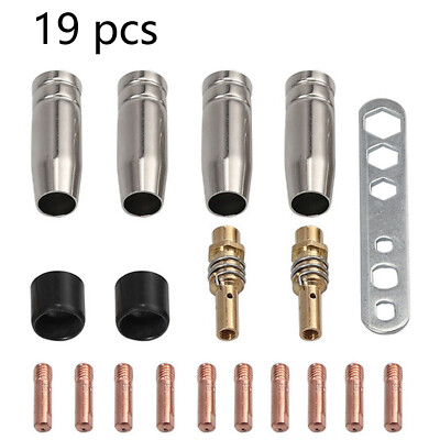 19x Verschleissteile Set 0,8mm Stromdüsen Gasdüse Düsenstock MIG/MAG MB15/150 DE