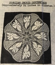 5914 Hawaiian Orchid Centerpiece doily approx 24 in PatternCROCHET Repro 