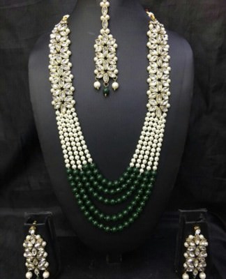 Indian Pearl Necklace Earrings Ethnic 