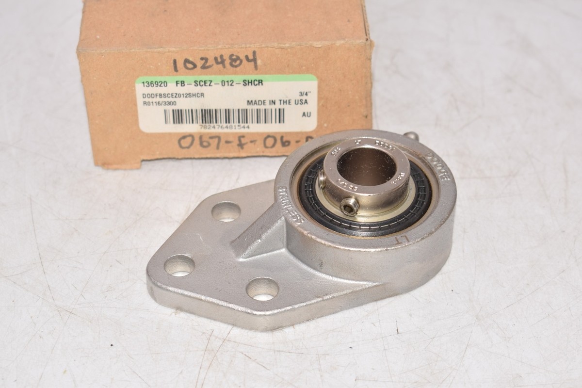 NEW DODGE FB-SCEZ-012-SHCR Flange-Mount Ball Bearing Unit - 3/4 in