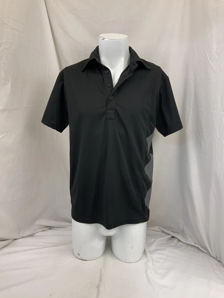 Sligo Golf Shirt M Black Polo Short Sleeve 100% Polyester YGI W1-226 - Image 2 of 4