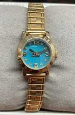 Marc by Marc Jacobs Aqua Dial Gold-tone Steel Bracelet Watch MBM3229 20mm