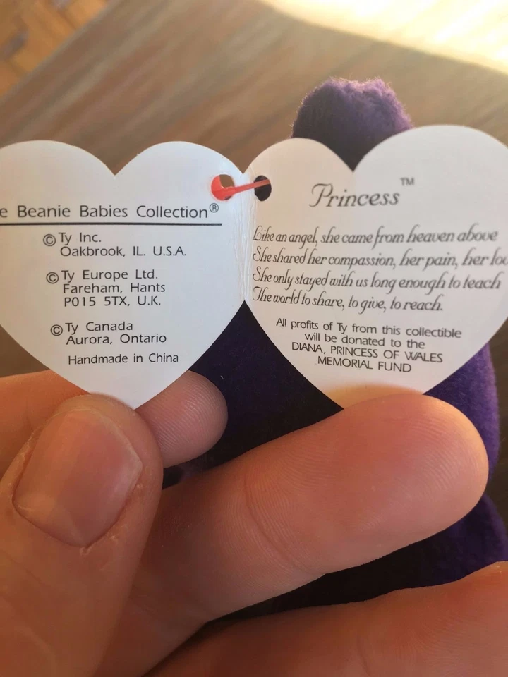 *罕见* 第 1 版戴安娜王妃豆豆娃 * 状况完好 * — 第 3/4 张图片