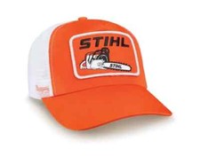 Vintage STIHL Chainsaw Orange White Mesh Hat