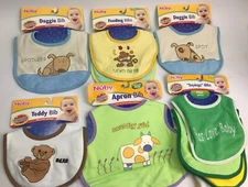10 Nuby Sayings Bibs All Styles Apron Bib Washable Hungry Series Doggie Bibs NWT