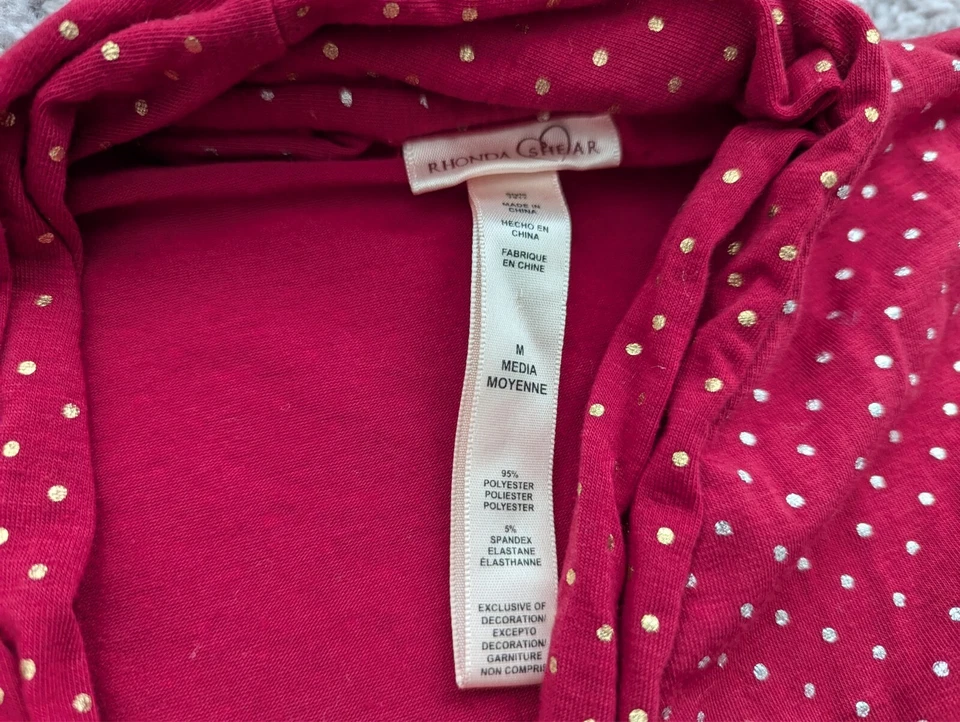 Bata de cizalla Ronda para mujer manga mediana 3/4 roja frente abierto lunares Foto 3 de 4