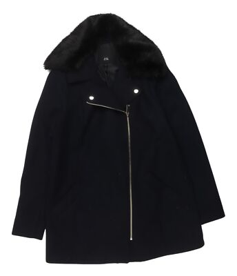 River Island Damen schwarze Motorradjacke Größe 10