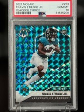 Travis Etienne  RC PSA 10 2021 Mosaic  Peacock Choice GEM MINT Rookie SSP