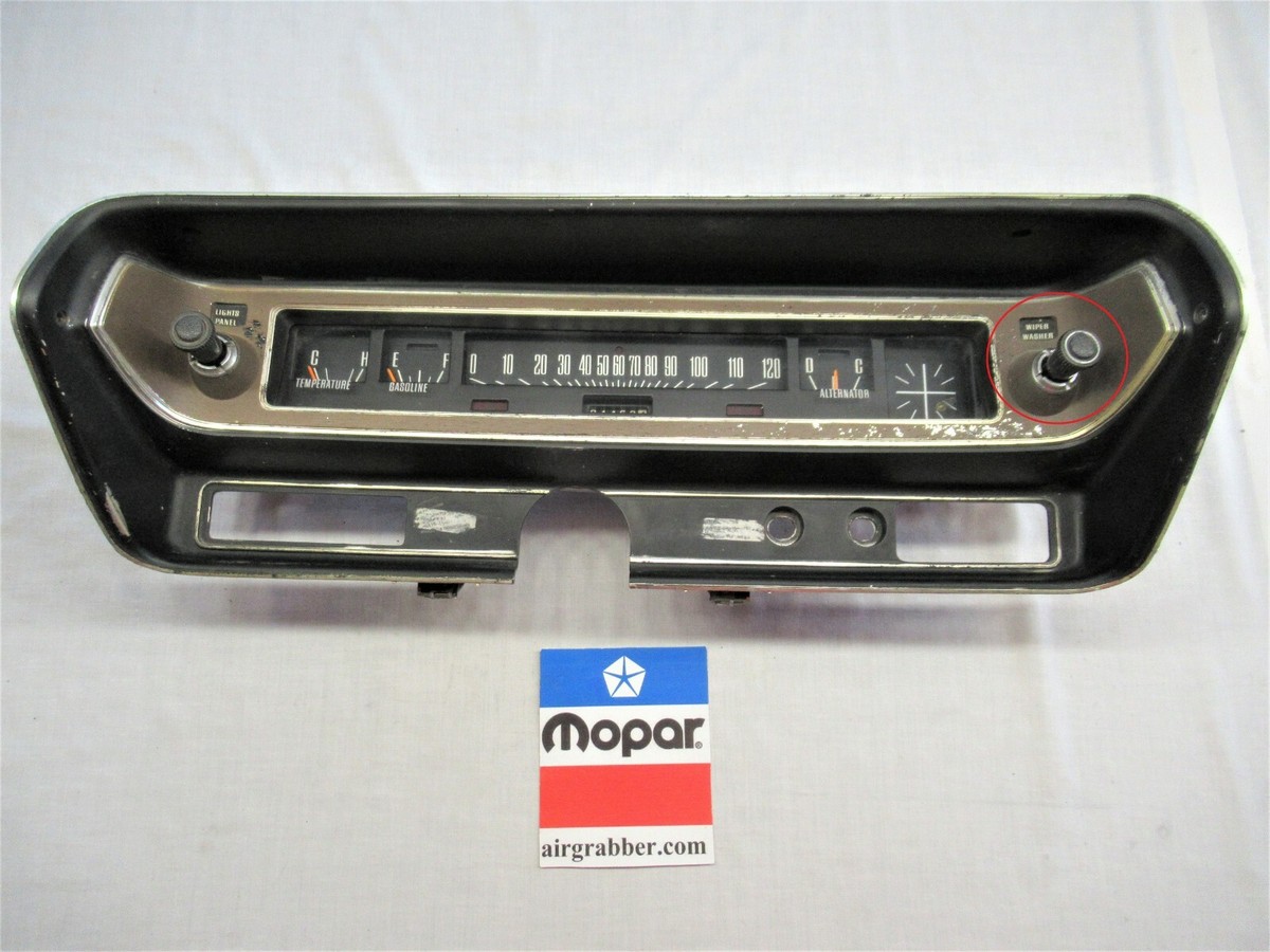 1971 Charger Satellite standard cluster 2 speed wiper switch with