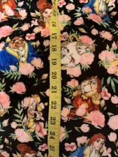 Disney Beauty & the Beast Inspired Minky Fabric 1 yard Cut