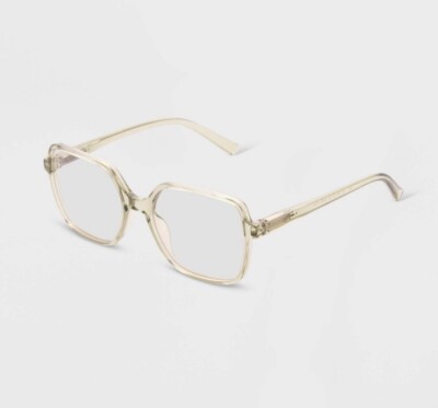 Women s Shiny Plastic Square Blue Light Filtering Glasses Universal Thread Green