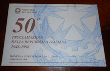 NL* ITALIA 10000 Lire Argento 1996 PROCLAMAZIONE REPUBBLICA FDC SET Zecca