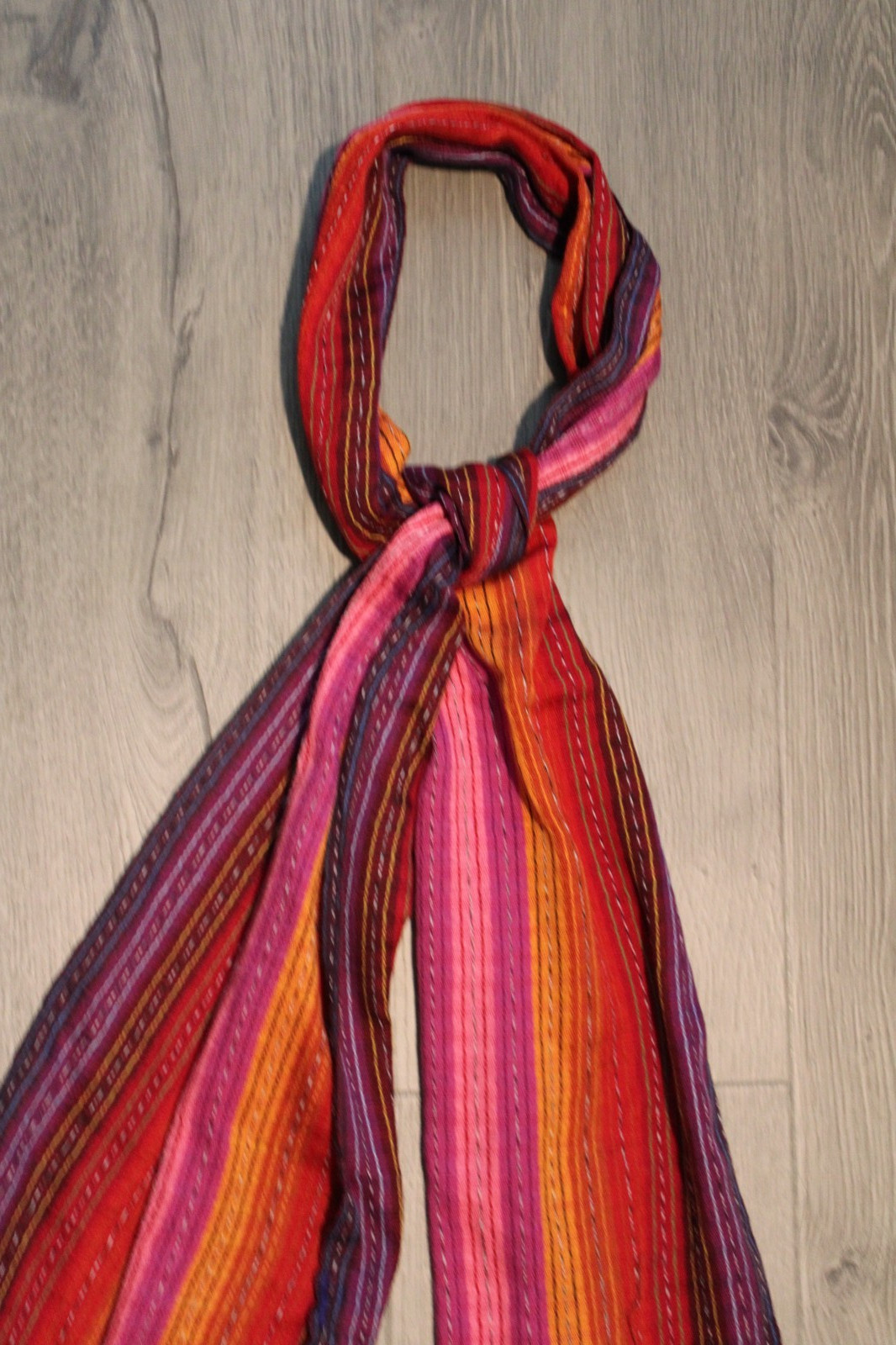 Lightweight Rectangle Accent Scarf Boho Stripe 12… - image 5